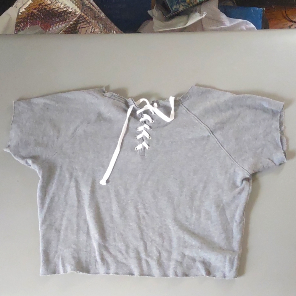 Pink shirt sleeve sweatshirt